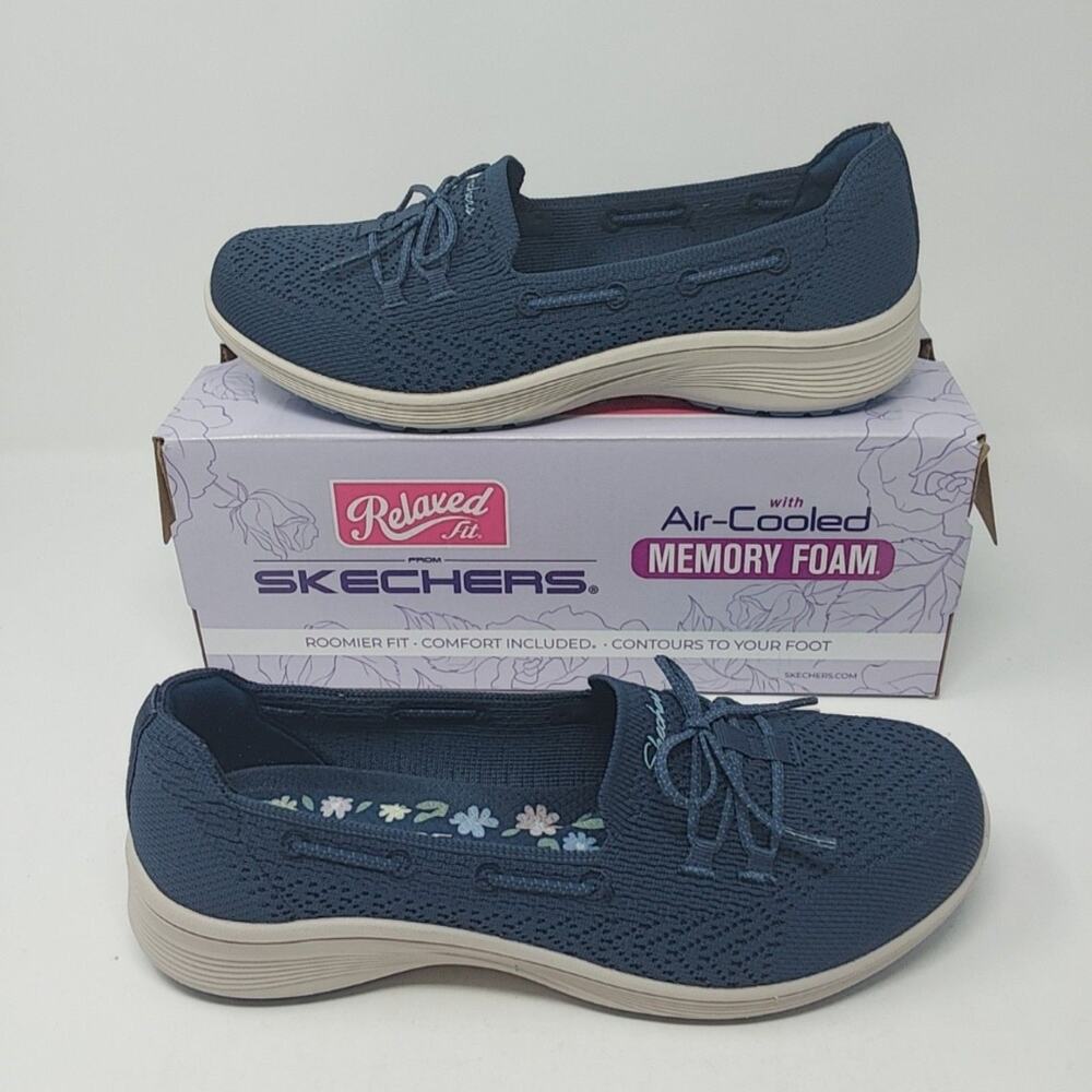 Skechers Relaxed Fit Shoes Womens Size 8.5 Blue New Cool Slip On Memory Foam